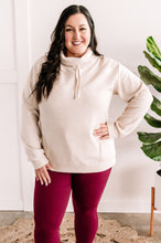 Load image into Gallery viewer, Textured Funnel Neck Pullover In Heathered Beige