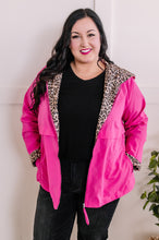 Load image into Gallery viewer, Lightweight Hooded Jacket With Animal Print Detail In Hot Pink