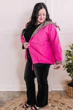 Load image into Gallery viewer, Lightweight Hooded Jacket With Animal Print Detail In Hot Pink