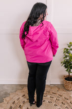 Load image into Gallery viewer, Lightweight Hooded Jacket With Animal Print Detail In Hot Pink
