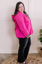 Load image into Gallery viewer, Lightweight Hooded Jacket With Animal Print Detail In Hot Pink