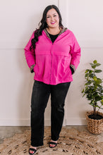 Load image into Gallery viewer, Lightweight Hooded Jacket With Animal Print Detail In Hot Pink