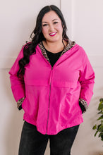 Load image into Gallery viewer, Lightweight Hooded Jacket With Animal Print Detail In Hot Pink