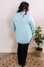 Load image into Gallery viewer, Ribbed Knit Button Front Top In Minty Blue