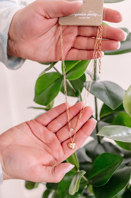 Gold Layered Necklace With Heart Charm