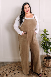 Light Gauze Overalls With Pockets In Bohemian Beige