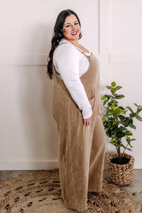 Light Gauze Overalls With Pockets In Bohemian Beige