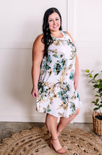 Load image into Gallery viewer, Sleeveless Shift Dress With Pockets In Teal, Yellow &amp; Ivory Florals