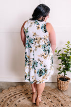 Load image into Gallery viewer, Sleeveless Shift Dress With Pockets In Teal, Yellow &amp; Ivory Florals