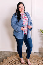 Load image into Gallery viewer, Ruffle Detail Shoulder Blouse In Pink &amp; Blue Florals