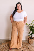 Load image into Gallery viewer, Soft, Wide Leg Cargo Pants With Pockets In Muted Marigold