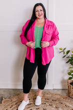 Load image into Gallery viewer, Button Down Stretchy Shacket In Malibu Pink
