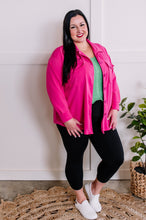 Load image into Gallery viewer, Button Down Stretchy Shacket In Malibu Pink