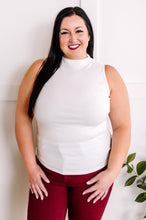 Load image into Gallery viewer, Ribbed Mock Neck Sleeveless Top In Fresh White
