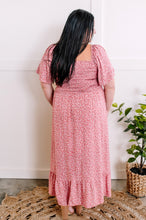 Load image into Gallery viewer, Smocked Midi Dress In Pink Ditsy Floral