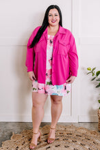 Load image into Gallery viewer, Button Down Stretchy Shacket In Malibu Pink