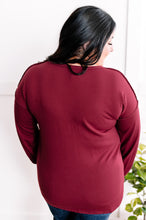 Load image into Gallery viewer, Henley Lace Front Top In Cherry