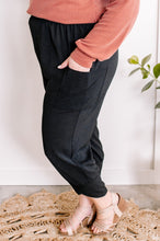 Load image into Gallery viewer, Cropped Tulip Hem Dressy Cargo Pants In Jet Black