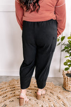 Load image into Gallery viewer, Cropped Tulip Hem Dressy Cargo Pants In Jet Black