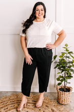 Load image into Gallery viewer, Cropped Tulip Hem Dressy Cargo Pants In Jet Black