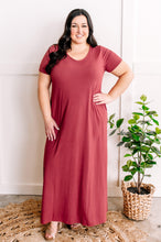 Load image into Gallery viewer, V Neck Maxi Dress With Pockets In Rosewood