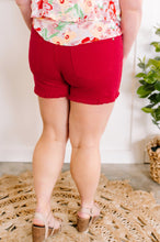 Load image into Gallery viewer, Mid Rise Frayed Hem Shorts By Judy Blue Jeans In Hot Tamale