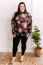 Load image into Gallery viewer, Sheer Floral Layering Mock Neck Top In Dark Florals