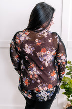 Load image into Gallery viewer, Sheer Floral Layering Mock Neck Top In Dark Florals