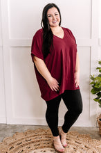 Load image into Gallery viewer, Oversized V Neck Blouse In Wine