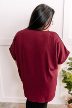 Load image into Gallery viewer, Oversized V Neck Blouse In Wine