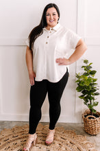 Load image into Gallery viewer, Sweatshirt Feel Button Front Collared Top In Bohemian Neutral
