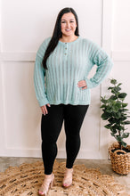 Load image into Gallery viewer, Fresh Aqua Knit Sweater With Functional Buttons