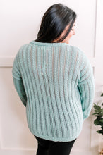 Load image into Gallery viewer, Fresh Aqua Knit Sweater With Functional Buttons