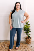 Load image into Gallery viewer, Sleeveless Hooded Top With Side Slit Detail In Jamaican Aqua