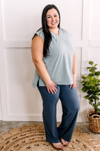 Load image into Gallery viewer, Sleeveless Hooded Top With Side Slit Detail In Jamaican Aqua