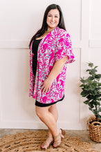 Load image into Gallery viewer, Short Sleeve Kimono In Bright Pink &amp; Teal
