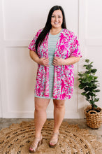 Load image into Gallery viewer, Short Sleeve Kimono In Bright Pink &amp; Teal