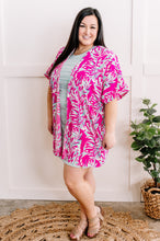 Load image into Gallery viewer, Short Sleeve Kimono In Bright Pink &amp; Teal