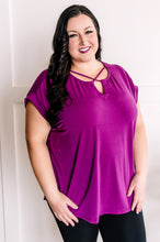 Load image into Gallery viewer, Criss Cross Front Top In Vibrant Violet