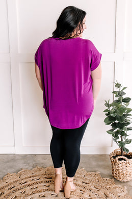 Criss Cross Front Top In Vibrant Violet