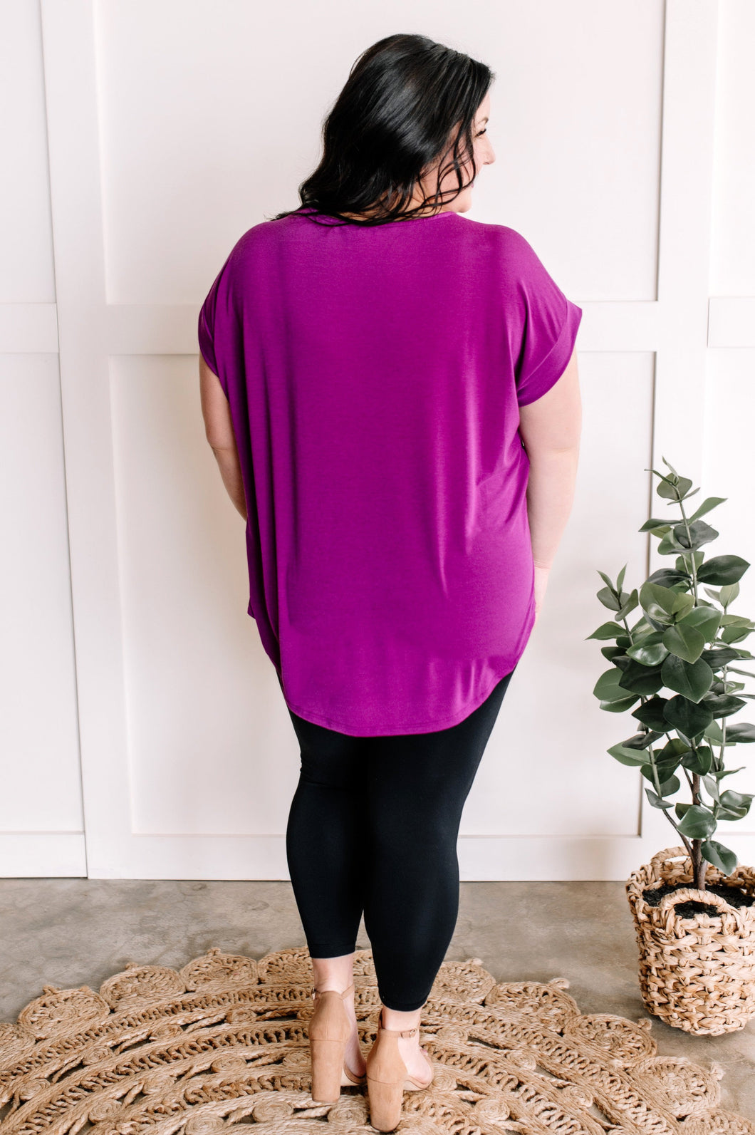 Criss Cross Front Top In Vibrant Violet