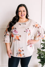 Load image into Gallery viewer, Double Ruffle Blouse In Apricot Spring Florals