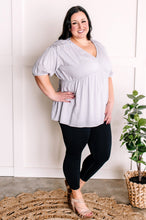 Load image into Gallery viewer, Textured Empire Waist Blouse In Dusty Lavender