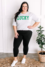 Load image into Gallery viewer, Lucky Graphic Knit Top In Heathered Grey