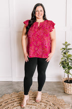 Load image into Gallery viewer, Flutter Sleeve Blouse In Hot pink Florals