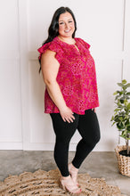 Load image into Gallery viewer, Flutter Sleeve Blouse In Hot pink Florals