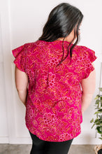 Load image into Gallery viewer, Flutter Sleeve Blouse In Hot pink Florals