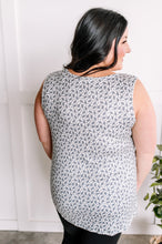 Load image into Gallery viewer, Faux Button Front Sleeveless Top In Cream &amp; Grey