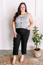 Load image into Gallery viewer, Faux Button Front Sleeveless Top In Cream &amp; Grey