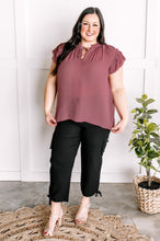 Load image into Gallery viewer, Ruffled Flutter Sleeve Top In Rose
